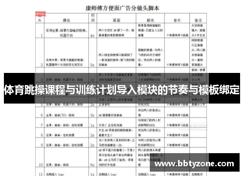 体育跳操课程与训练计划导入模块的节奏与模板绑定